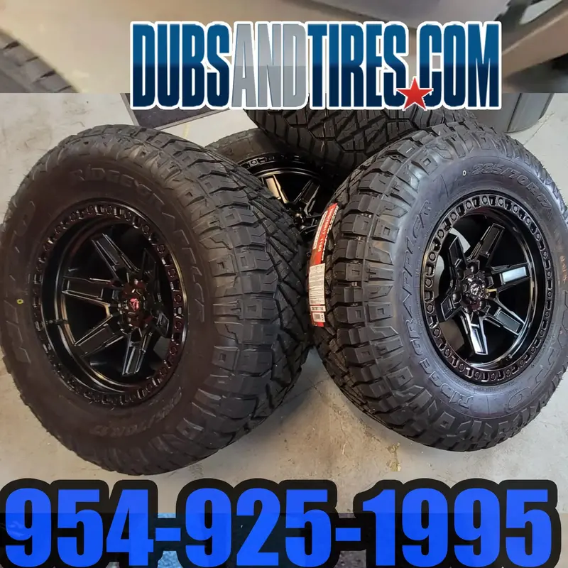 17 Inch 17X9 Rims Fuel Kicker D697 Black Wheels Bp:6X114.3 Et:12 Tires: 285/70R17 Nitto Ridge 2020 Jeep Wrangler Financing Avil 1