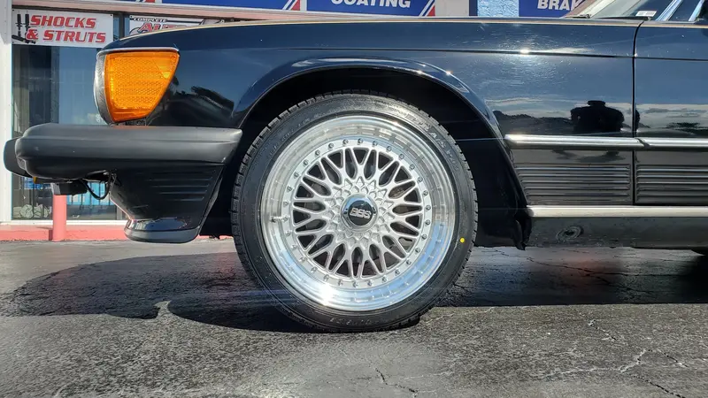 18" Inch Bbs Replica Silver Wheels 18X8 18X9 Rims 215/45Zr18 235/40R18 Sumitomo Htr Tires Mercedes 580 Sl 1