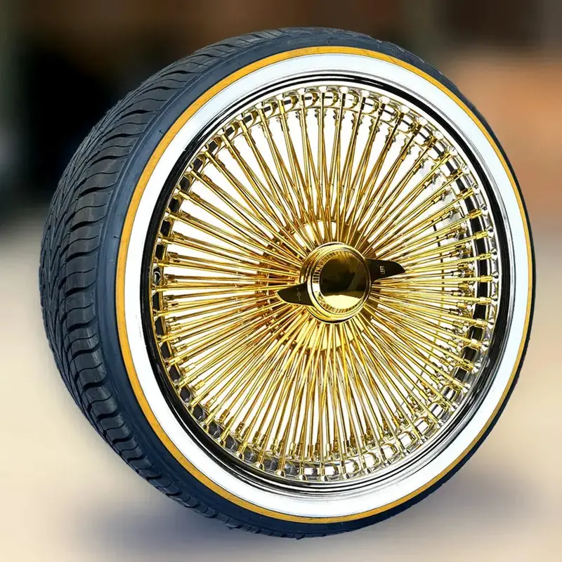 18 Inch Player Wire Wheels Gold Rims 18X8 245/40R18 Vouge Tires (Copy) 1