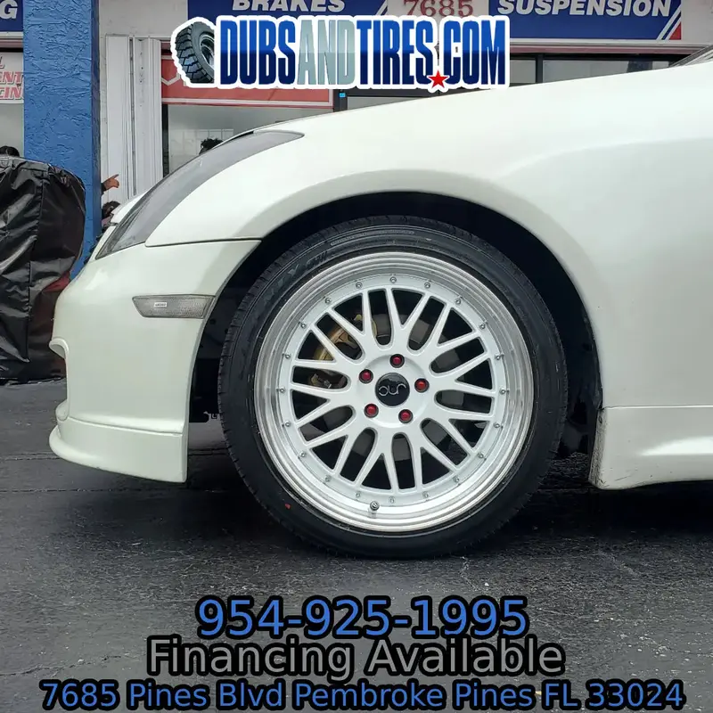 19" Inch Jnc 026 White Wheels 19X8.5, 19X9.5 235/40R19 275/35Zr19 Staggered Rims Bp: 5X114.3 Infiniti G35 1