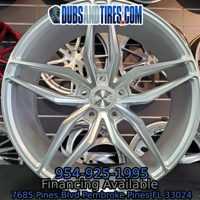 20 Inch 20X10 Inovit Vector Silver Machine Face Satin Bp:5X114. Mustang Ecoboost Wheels 2