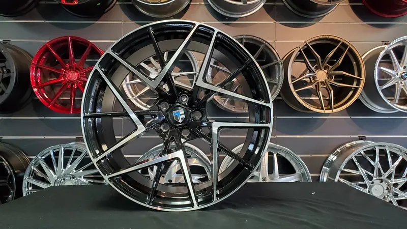 20 Inch 20X10 Truform Tf108 Black Brushed Face Bp:5X114. Mustang Ecoboost Wheels 1