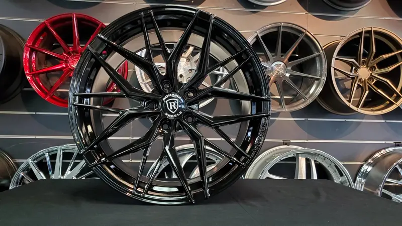 20" Inch Rohana Rfx 17 Gloss Black Wheels Staggered 20X9 20X11 Rims Bp: 5X120 Porsche Taycan 1
