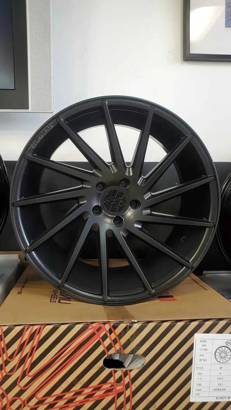 20" Inch Speedline Ichi Satin Black Wheels 20X10.5 20X9 Rims Maserati Bp: 5X115 1