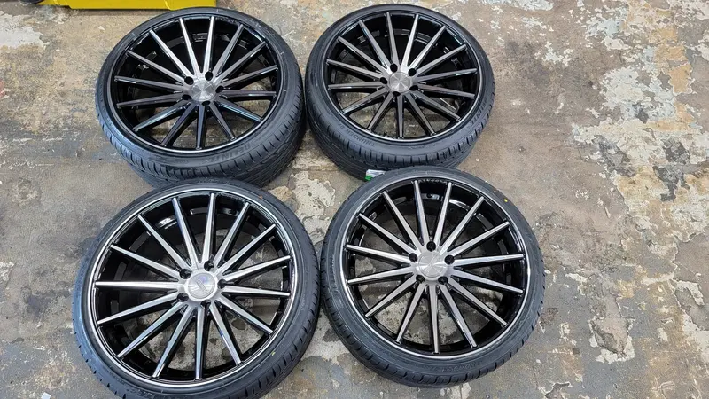 20" Inch Vossen Vfs-2 Custom Painted Dark Tint Face W/ Black Barrel Rim & Tire Packages 1