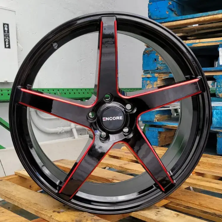 20" Inch Wheels For Mercedes Benz Red Milled Encore 148 Wheels 20X8 Rims With Bp: 5X114 Audi 1