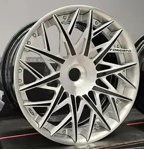 21/22" Forgiato Blocco Black White Center Lock Forged Staggered Rims 21X9 (Front) 22X11(Rear) Porsche 911 Turbo 1