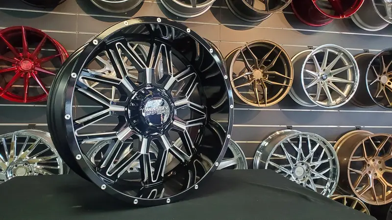 22" 22X10 Massiv Or1 Black Milled Wheels 6X135 Rims Ford F150 Rims 31X12.50R22 Venom Tires 1