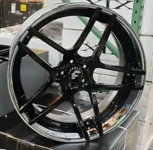 22" Forgiato Dieci Gloss Black Wheels Staggered Rims 22X9(Front) 22X11(Rear) Maserati Gran Tursimo 1