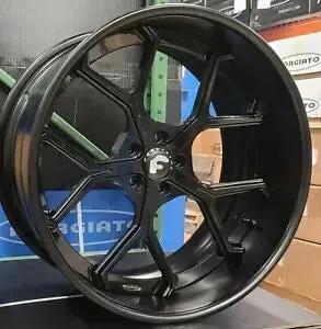 22" Forgiato Quadri Gloss Black Wheels Staggered Rims 22X11(Front) 22X12(Rear) Dodge Charger Challenger (Wide Body Only) Srt Scat Pack 1