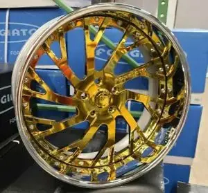 22" Forgiato Syncro Gold Rims Staggered 22X9 (Front) , 22X10 (Rear) Wheels Cutlass Chevelle Buick Monte Carlo G Body Box Chevy 1