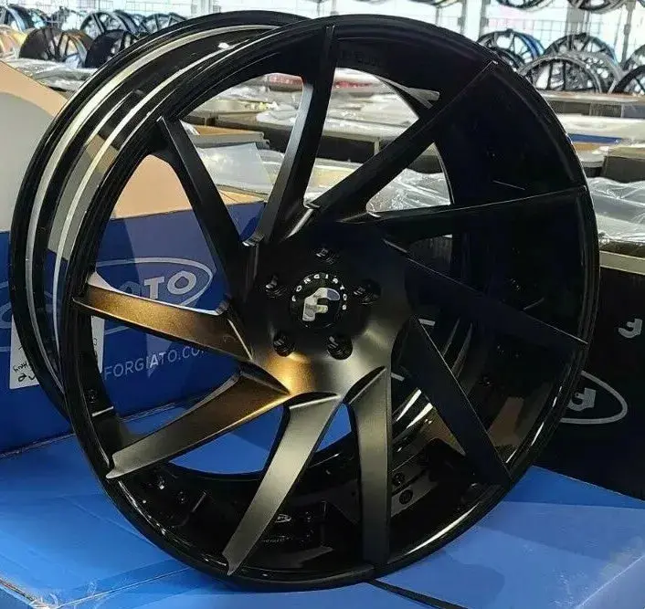 22" Forgiato Troppo Concave Black Wheels Maserati Gran Tursimo Staggered Rims 22X9, 22X11 Financing Available 2