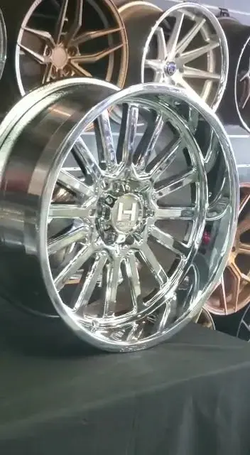 22" Hostile Titan Wheels All Chrome Rims 22X10 Gmc Sierra 1500 W/ 33X12.50R22 Tbb R/T Bw Rugged Trail Tires 1