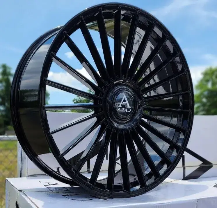 22 Inch 22X9 Azad Az25 Black Rims New Wheels Bp: 5X114.3 Tires: 295/30Zr22 Finacing Avil 1