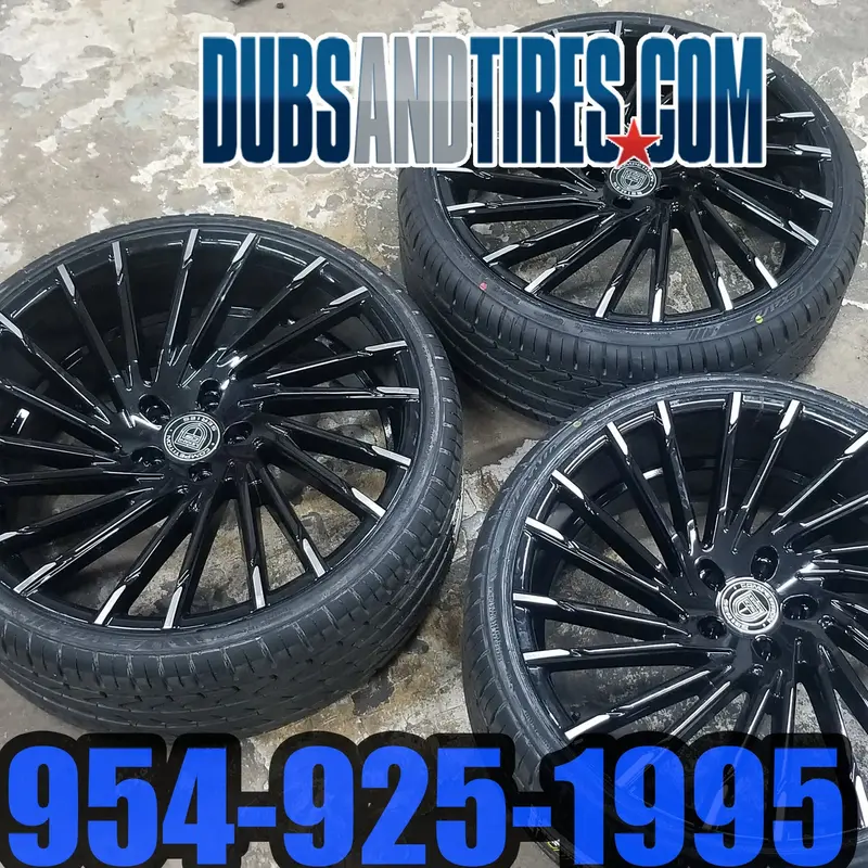 22 Inch 22X9 Rims Lexani Wraith Black Wheels Bp: 5X120 Tires: 295/25Zr22 Bmw Series 7 Finacing Avil 1
