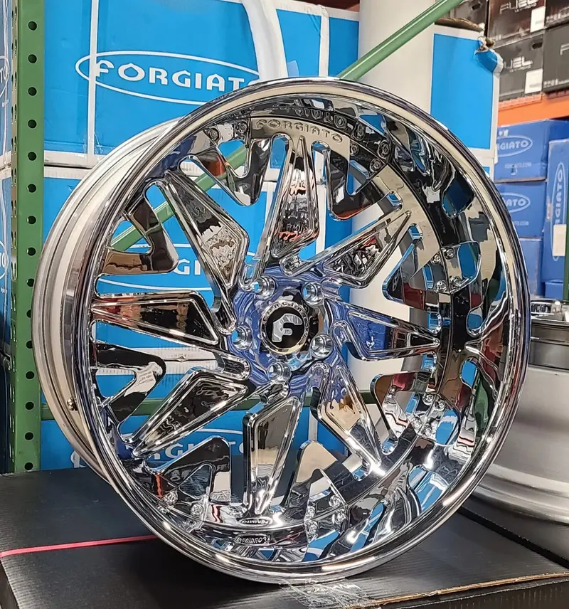 22 Inch Forgiato Attivo-L Chrome Face Chrome Lip Wheels 22 Staggered Custom Rims Old School Bp: 5X120.7 / 5X4.75 1