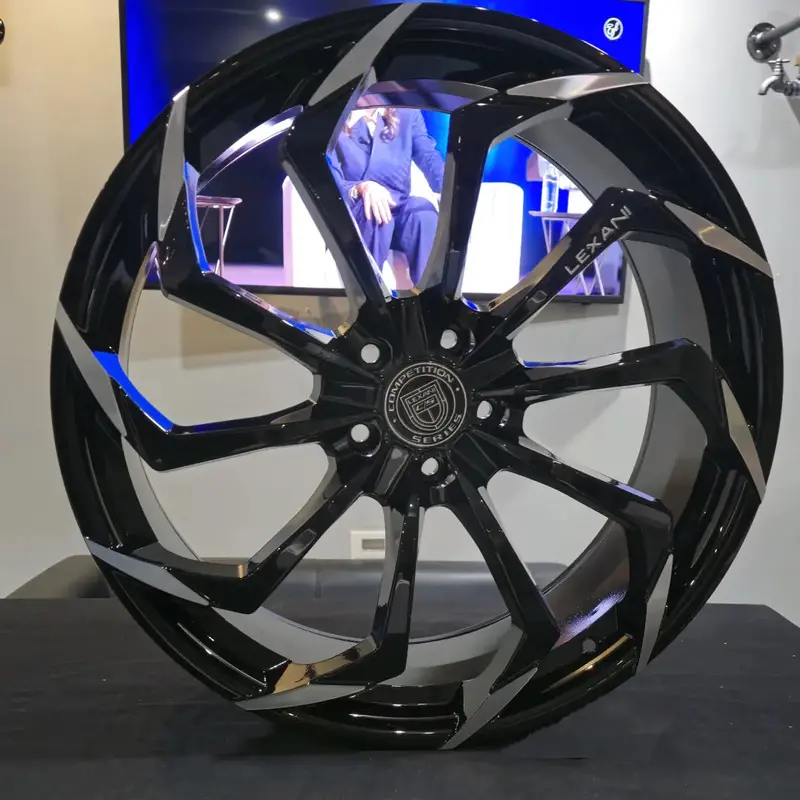 22 Inch Lexani Static Black Machine Wheels 22X9 255/30Zr22 Lexani Lx-Twenty Rims 5X120 Chevy Impala 1
