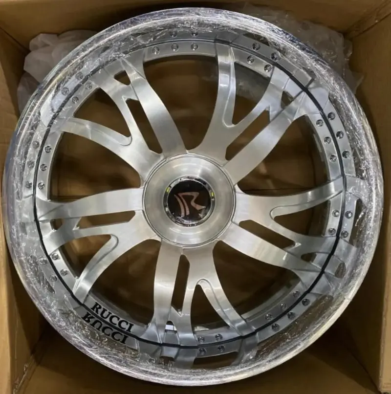 22" Rucci Shank Wheels Chrome Rims Staggered 22X9.5(Front) 22X10(Rear) Impala Custom Wheels 1