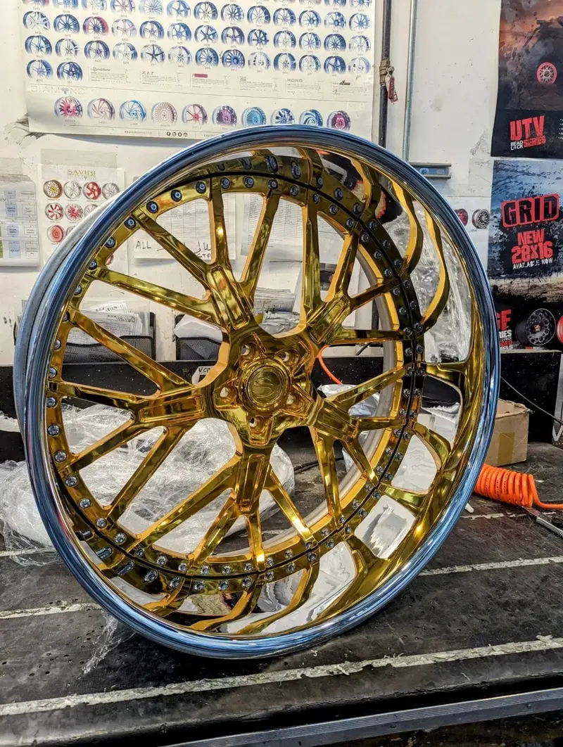 22" Savini Sv25 Wheels Gold Rims Staggered Customizable 22X9(Front) 22X12(Rear) Corvette C8 Wheels 1
