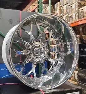 24/22" Forgiato Torino Chrome Rims Staggered 22X9(Front) 24X15(Rear) Wheels 5X5 Chevy C10 Nova Chevelle Tubed Car High Polished 1