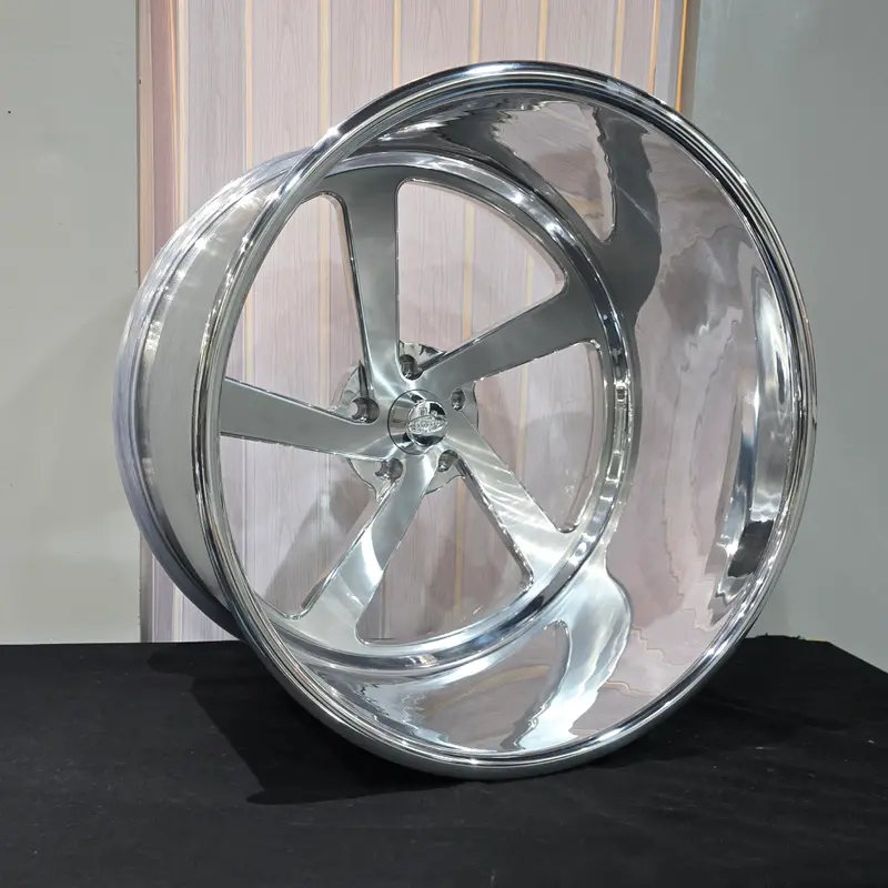 24" 22" Intro Twisted Brushed Face Polished Lip Customizable Wheels Rims Tires Package Chevy C10 1