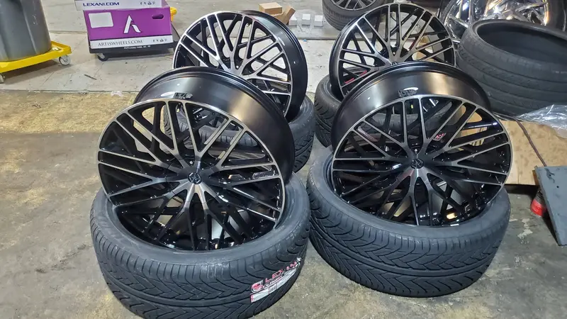 24" 24X10 Massiv 925 Black Machine Wheels 6X135 Rims Ford F150 Wheels 1