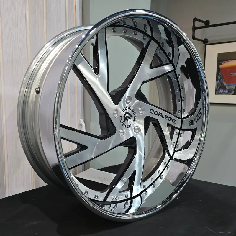 24" Corleone Forged Migilore Brushed Face Chrome Lip Wheels Rims 24X9, 24X10  Bp:5X120.7 1986 Cutlass 1