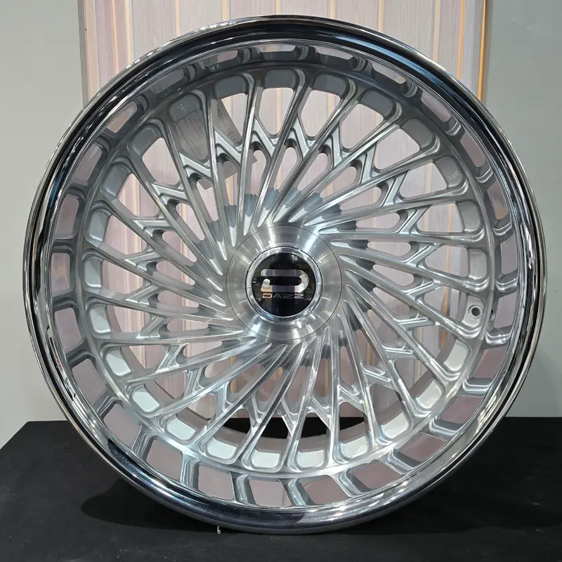 24" Daze Snatch Brushed Face Chrome Lip Wheels Rims  24X9, 24X10  Bp:5X5, 5X120.7 1