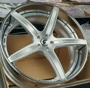 24" Forgiato Aggio Brushed Chrome Black Rims Staggered 24X9(Front) 24X10(Rear) Wheels Mercedes S550 S63 Bmw 750/850 Audi A7 A8 Bentley Gt 1
