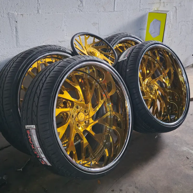24" Forgiato Concentrati 24Kt Liquid Gold Chrome Lip Wheels Rims 24X9, 24X10  Bp:5X127 1972 Oldsmobile Cutlass 1