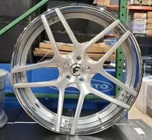 24" Forgiato Dispiaci Brushed Chrome Wheels Staggered Rims 24X9(Front) 24X10(Rear) Rolls Royce Ghost Wraith Dawn 1