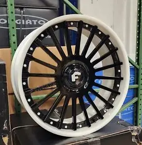 24" Forgiato Drea Polished Chrome Rims Staggered 24X8.25 Wheels Dodge Ram 3500 And Ford F350 Dually 8X200 Hi Polished 1
