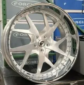 24" Forgiato F2.23 Brushed Chrome Wheels Staggered 24X9(Front) 24X10(Rear) Caprice Impala Donk Cadillac Buick C10 Pontia 1