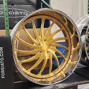 24" Forgiato Whips Brushed Gold Rims Staggered 24X9(Front) 24X10(Rear) Wheels Cutlass Chevelle Buick Monte Carlo G Body Chevy 1