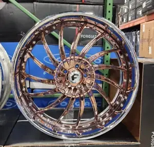24" Forgiato Whips Rose Chrome Rims Staggered 24X9 (Front) 24X10 (Rear) Wheels Cutlass Chevelle Buick Monte Carlo G Body Chevy 1