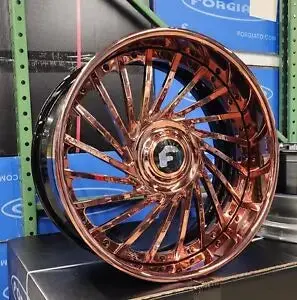 24" Forgiato Whips Rose Gold Rims Staggered 22X9(Front) 22X10(Rear) Wheels Cutlass Chevelle Buick Monte Carlo Box Chevy 1