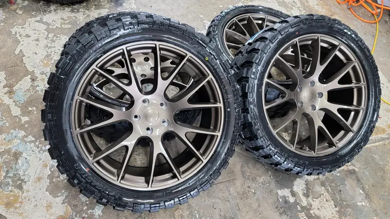 24" Inch 24X10 Dodge Hellcat Replica Wheels & 35X12.50 Lancaster Mud Tires Rim & Tire Package 1