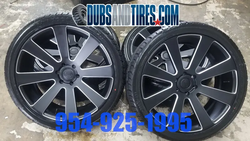 24 Inch 24X10 Dub S187 8 Ball Rims And Tires Package New Wheels Cadillac Escalade Finacing Avil 1