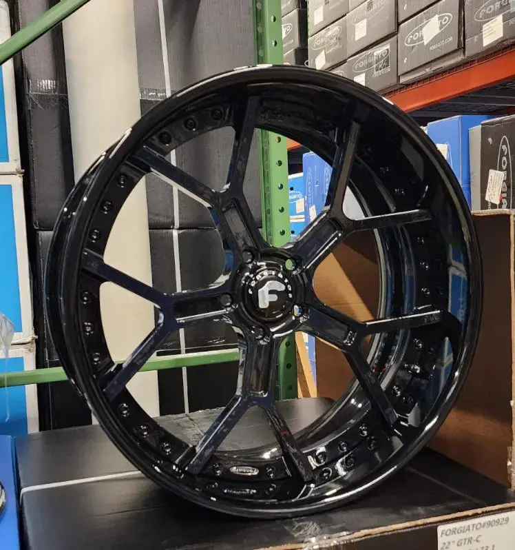 24 Inch 24X9 And 24X10 Forgiatio Gtr Wheels Gloss Black Rims Bp:5X127 Chevy Impala Fastback 1