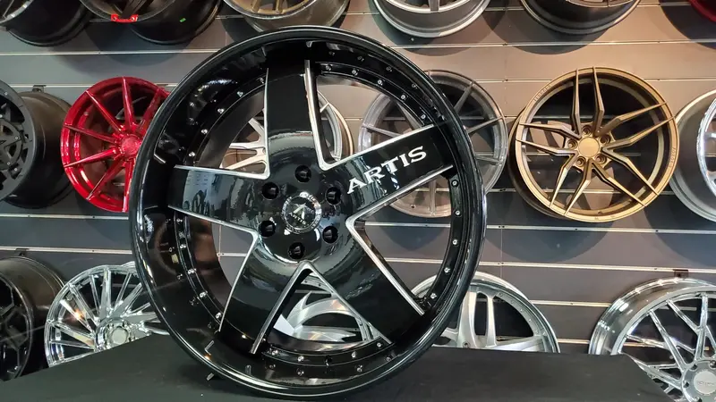 24" Inch Artis Booya Black Wheels Tire Package 24X10 Rims 305/35Zr24 Delinte Ds8  Chevy Denali Bp: 6X139.7 Financing Available 1