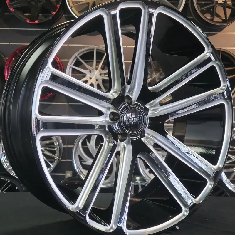 24 Inch Dub Flex Gloss Black Milled Wheels 24X10 Rims 5X115 20Mm+ Dodge Challenger 1
