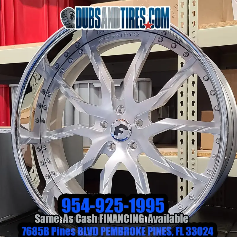 24" Inch Forgiato Formato B Rims Staggered Wheels Brushed Face Chrome Lip Old School Cars Tires For Bmw 8 Series Finacing Avil 1