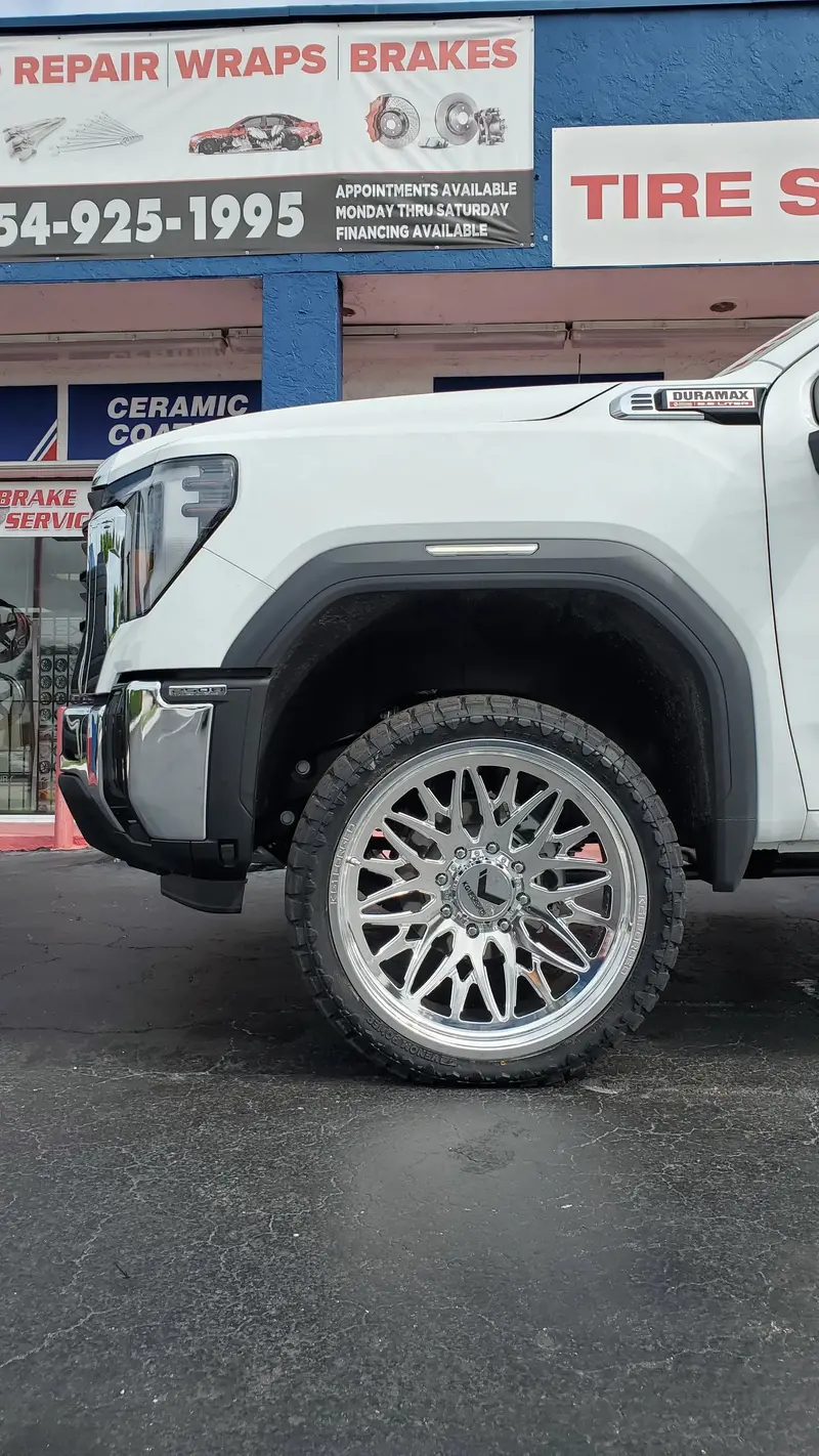 24" Inch Kg1 Forged Trident Polished Lip Wheels 24X10, Rims Bp: 8X180 Gmc Sierra 2500 8 Lug 1