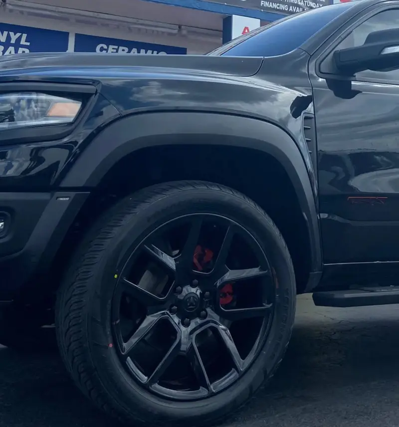 24" Ram Replica Gloss Black Wheels 6X139.7 24X10 Rims Ram Trx Bp: 6X139.7 Yokohama 325/45R24 1