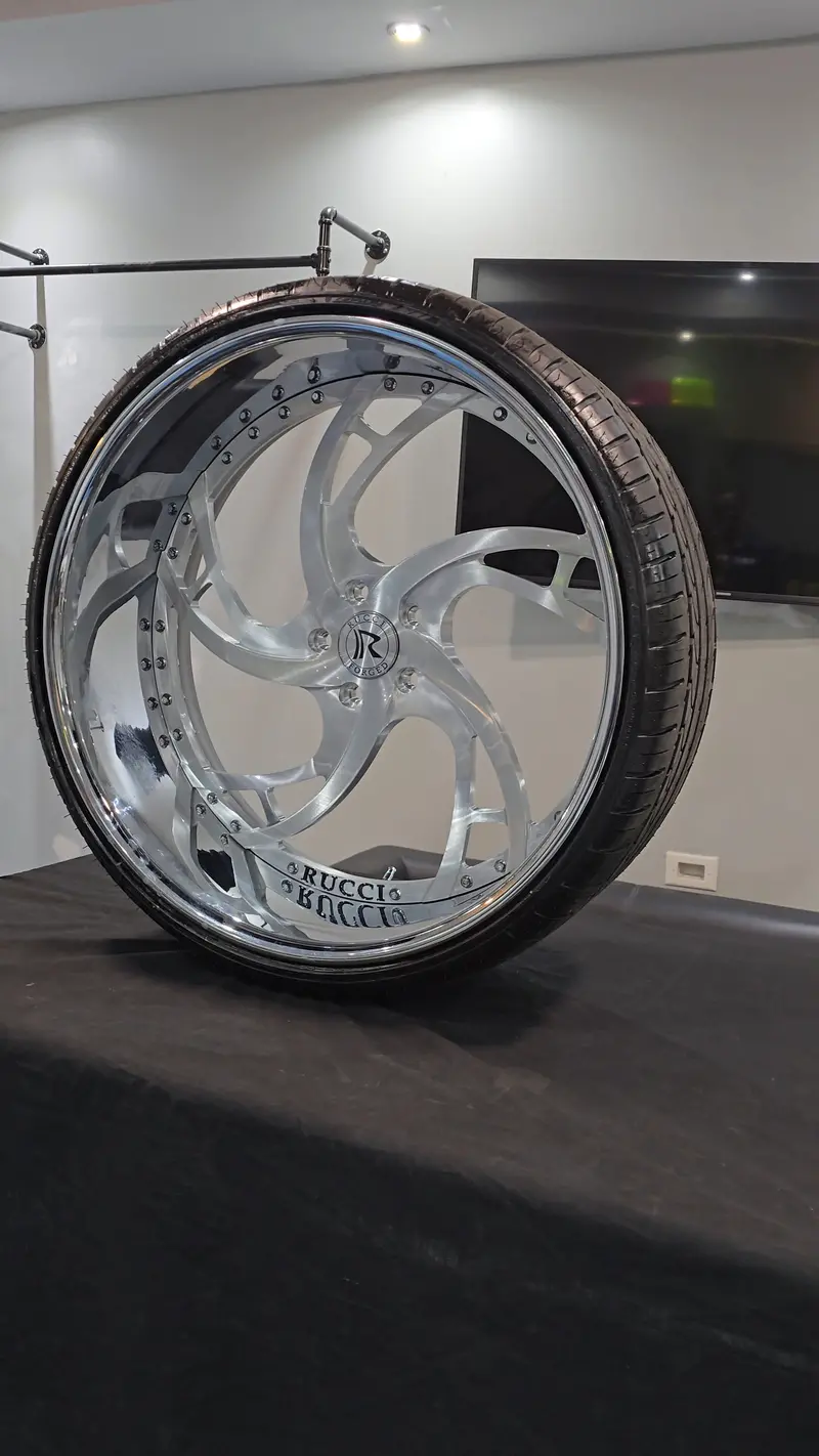 24" Rucci Banks Brushed Face W/ Chrome Lip Wheels  24X9 7" Lip 255/30R24 Lexani Lx Twenty Tires Monte Carlo 1