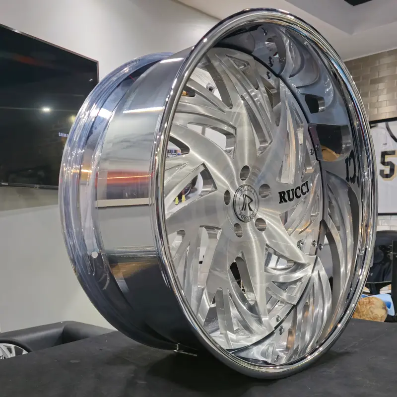 24" Rucci Cj On 32 Brushed Face Chrome Lip Wheels Rims 24X9, 24X10  Bp:5X120 1985 Monte Carlo Ss 1