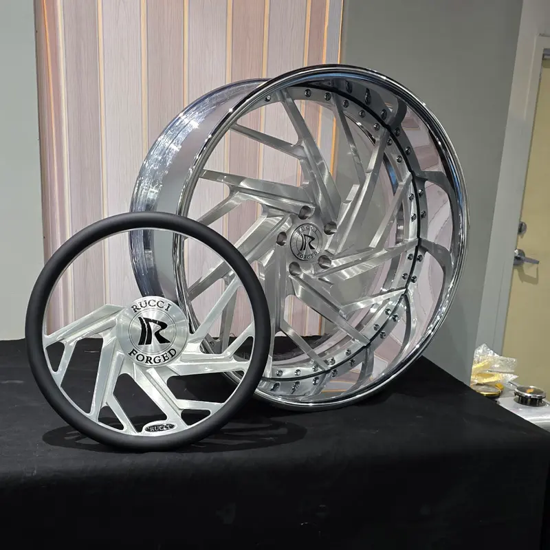 24" Rucci  Pack Brushed Face Chrome Lip Wheels Rims  24X9, 24X10  Bp:5X120.7 1986 Monte Carlo Ss 1