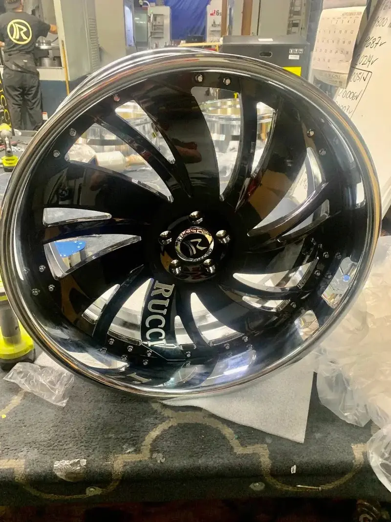 24" Rucci Paper Wheels Black Chrome Lip Rims Staggered 24X9.5(Front) 24X10(Rear) Impala Custom Wheels 1