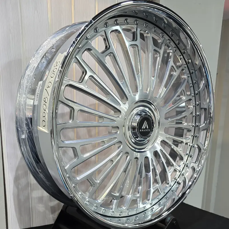 26" Asanti Strive Brushed Face Chrome Lip Wheels Rims  26X9, 26X10  Bp:5X5, 5X4.75 A Body B Body Donks Floating Cap 1
