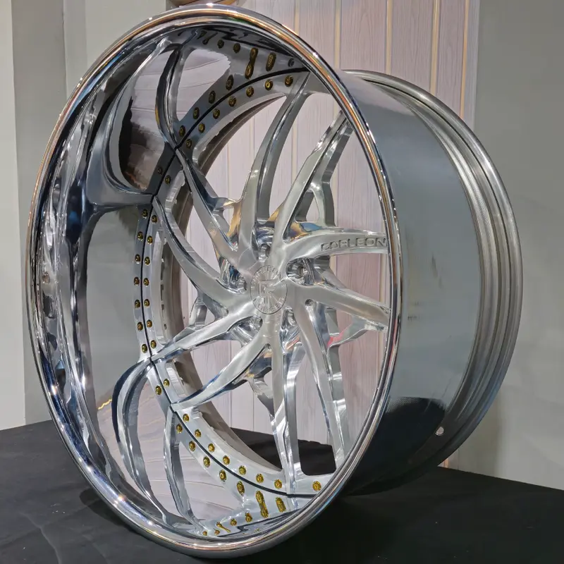 26" Corleone Forged Merlo Brushed Face Polished Window Chrome Lip Wheels Rims 26X9, 26X12  Bp:5X127 1986 Oldsmobile 1